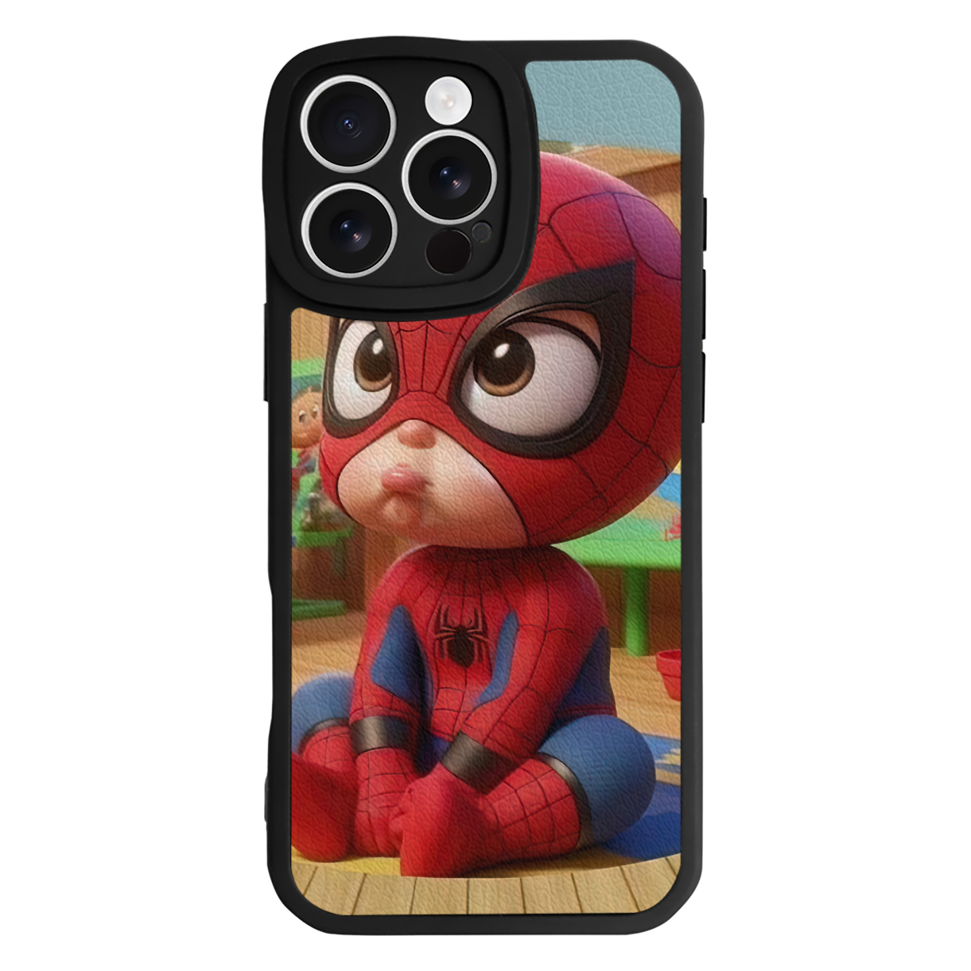 （画像用） Spider Man スパイダーマン 【iPhone 16シリーズ対応】シリコンスマホケース（レザー調） 材質：シリコン